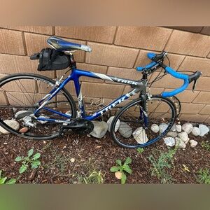 Trek Road Bike with Blue Accents